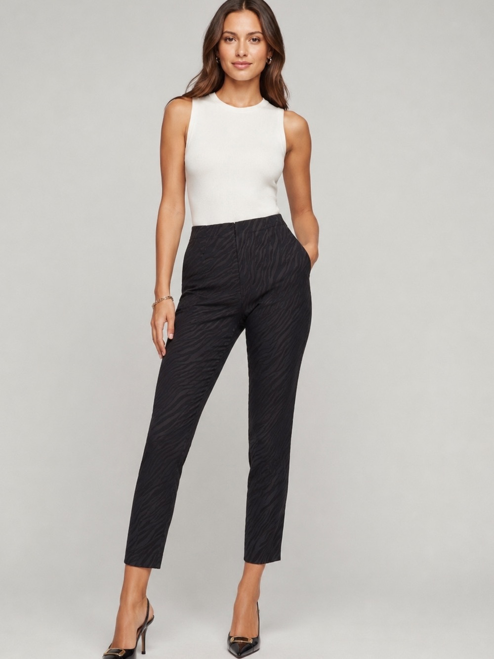Rag & Bone Simone Zebra Print Slim Ankle Pants Size 6